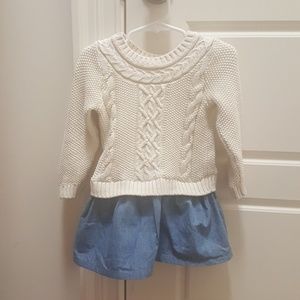 Toddler Baby Gap dress. Blue and cream